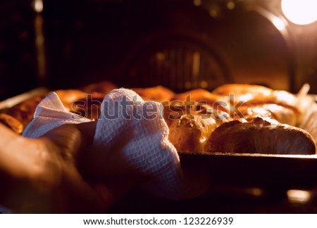 Stock photo: Pies Baked In The Oven