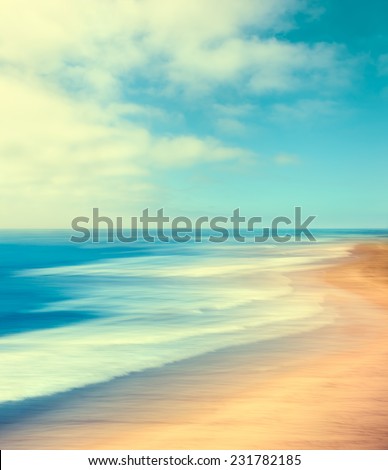 Stock photo: Vintage Style Cross Processed Seascape Long Exposure With Wooden