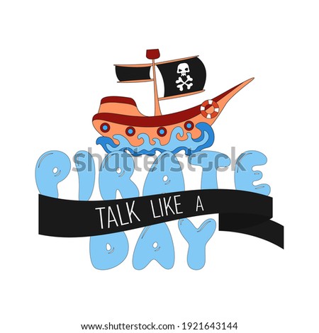 Foto stock: International Talk Like A Pirate Day Piratical Black Flag Fili