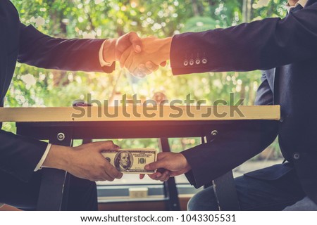 ストックフォト: Bribe And Corruption Concept Corrupted Businessman Sealing The