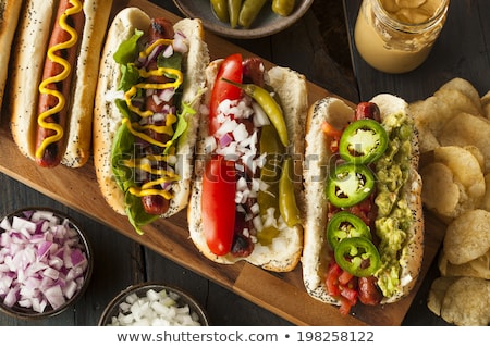 Stock fotó: Hot Dog With Red Onion