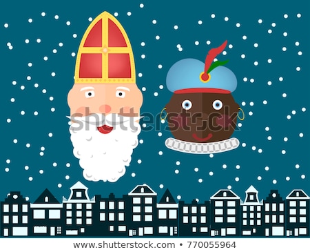 Foto stock: Happy Zwarte Piet Black Pete Typical Dutch Character