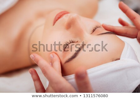 Сток-фото: Beautiful Woman Cleansing Her Temple