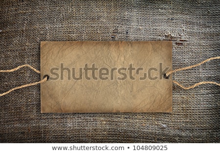 Foto stock: Sack Burlap Background Texture And Price Tag