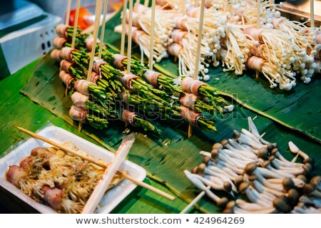 [[stock_photo]]: Traditional Thai Food At Market Grilled Seafood On Sticks