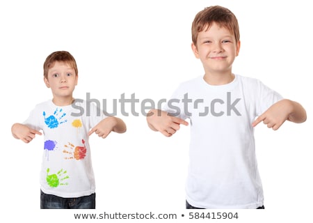 Stok fotoğraf: Boy Pointing With His Finger