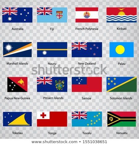 Foto stock: Ector · conjunto · de · bandera · de · todos · los · países · de · Australia · y · Oceanía