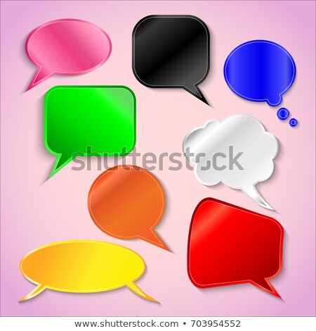 Stock foto: Silver Speech Bubbles Set