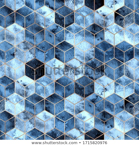 Foto stock: Vector Watercolor Geometric Seamless Pattern With Hexagons