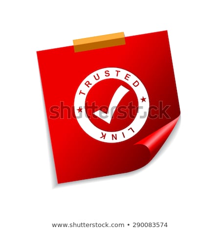 Foto stock: Trusted Link Red Sticky Notes Vector Icon Design