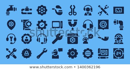 Stockfoto: Customer Service On The Gears Blueprint Style