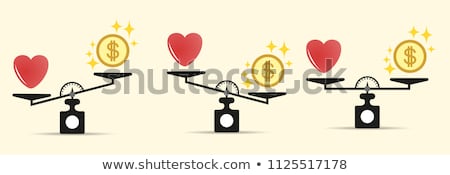 Stock photo: Weighing Love And Money Set