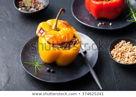 Stock photo: Baked Stuffed Bell Peppers Spelt Wheat Rice