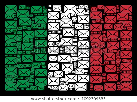 Stock photo: Italian Flag Composed Of Envelopes