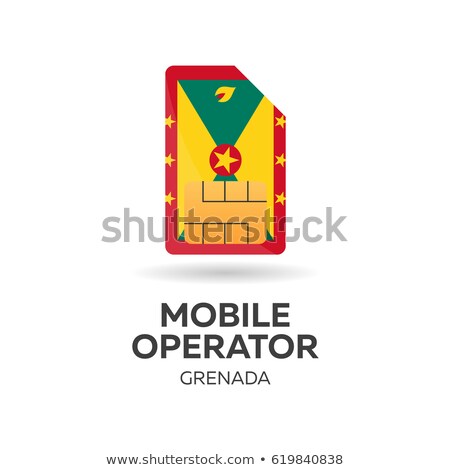 ストックフォト: Grenada Mobile Operator Sim Card With Flag Vector Illustration