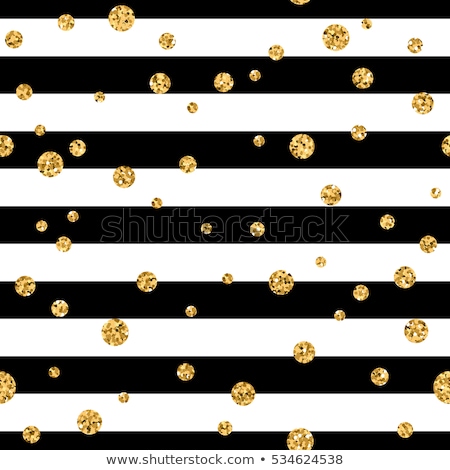 ストックフォト: Chevron Black Pattern And Golden Chaotic Dots Seamless Pattern