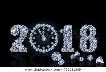 Stockfoto: New 2018 Year Diamond Clock Background Vector Illustration