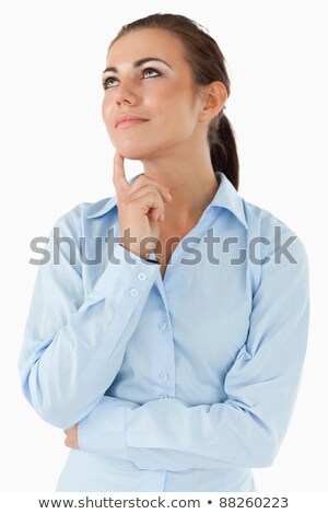 ストックフォト: Thoughtful Woman Looking Diagonally Upwards