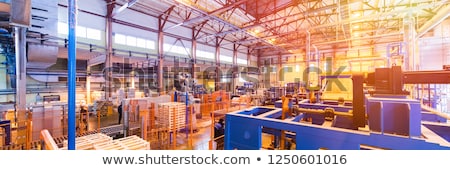Stockfoto: Fiberglass Production Industry Equipment At Manufacture Background