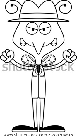 [[stock_photo]]: Cartoon Angry Detective Mosquito