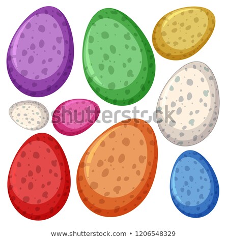 Stok fotoğraf: Diffrent Colour Dinosaur Eggs