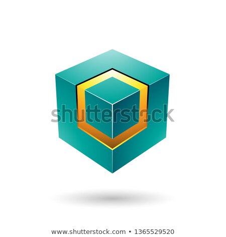 ストックフォト: Green Bold Cube With Glowing Core Vector Illustration