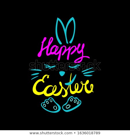 Stok fotoğraf: Easter Rabbit Neon Label