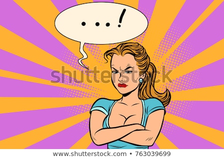Cartoon Angry Lady Stok fotoğraf © rogistok