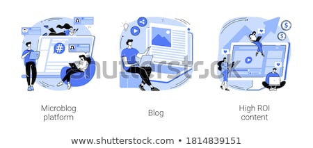 Stock foto: Microblog Platform Concept Vector Illustration