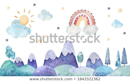 Stock photo: Handdrawn Patterns With A Landscape