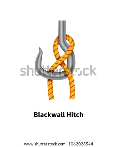 Stock fotó: Blackwall Hitch Sea Knot Bright Colorful How To Guide On White