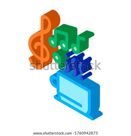 [[stock_photo]]: Hot Drink Cup And Relax Music Biohacking Isometric Icon Vector Illustration