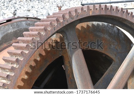 ストックフォト: Old Rustic Farm Equipment -  Metal Mechanical Industrial Worn Wh