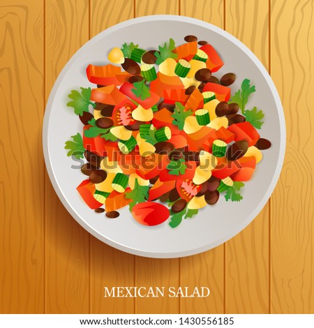 Fresh And Tasty Mexican Salad Served On The Plate Imagine de stoc © stockshoppe