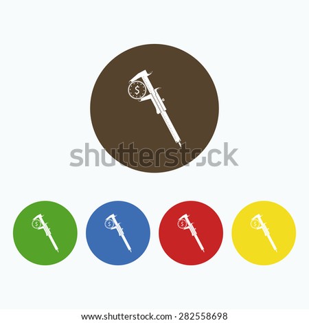 Stock photo: Calipers And Coin