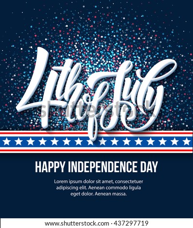 Foto stock: Vector Template Brochure For 4th Of July Independence Day Design