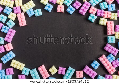 Stock photo: Colorful Building Blocks With Copy Space In The Middle Top View