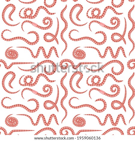 Foto stock: Earthworm Pattern Seamless Earth Worm Background Vector Illust