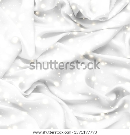 Foto stock: Magic Holiday White Soft Silk Flatlay Background Texture With Gl