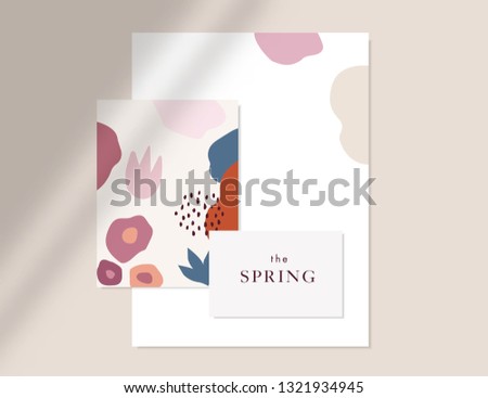 Foto stock: Abstract Art Botanical Shadows Overlay On Pink Background For H