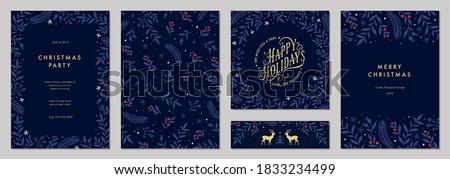 Stock photo: Christmas New Years Blue Floral Nature Background Holiday Card