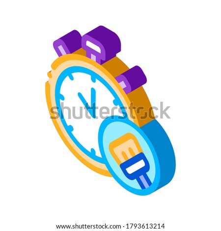 Stopwatch Brush Isometric Icon Vector Illustration [[stock_photo]] © pikepicture