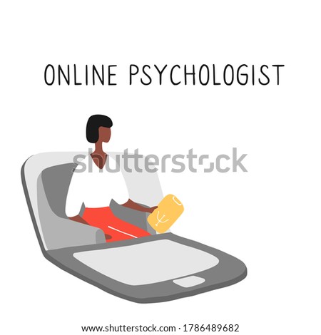 Stock photo: Online Psychotherapy Practice Remote Psychological Help Psychiatrist Consulting Patient Mental He