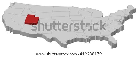3d Map Of Utah Foto stock © Schwabenblitz