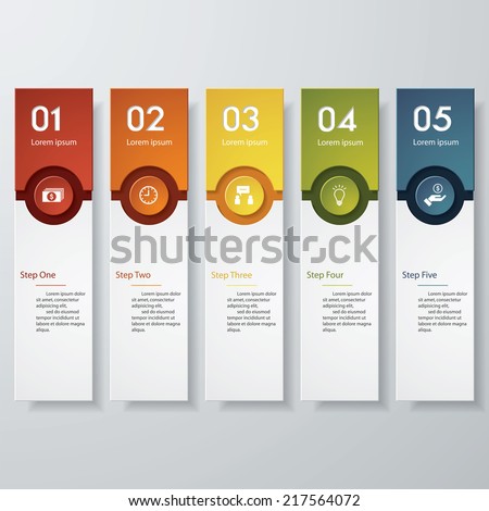 Foto d'archivio: Infographic Design Template With Paper Tags