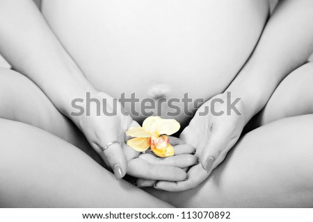 Stock photo: Beautiful Woman With Lilly Flower Portrait