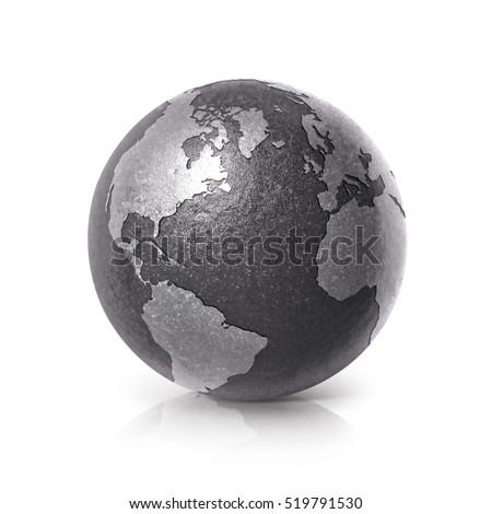 Metallic World Globe 3d Stock foto © 7Crafts