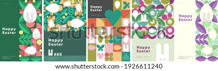 Stok fotoğraf: Minimalistic Geometric Vector Happy Easter Card