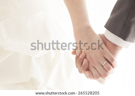 Сток-фото: Close Up Hands Couple In Love Groom And Bride Together Wedding