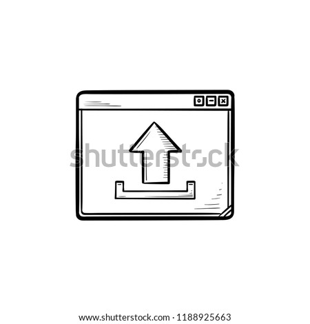 Stock photo: Browser Window With Upload Sign Hand Drawn Outline Doodle Icon